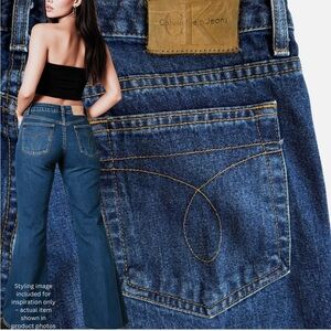 Vtg90s Y2K Calvin Klein 21" Extreme Flare Low/Mid Rise Rave Jeans 9 Britney Vibe